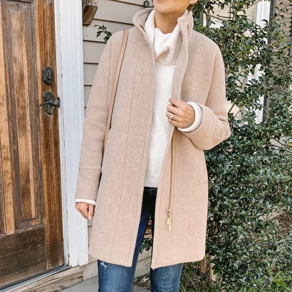J. Crew Jackets & Blazers - J.Crew Stadium Cloth Wool Cocoon Overcoat Peacoat Trench Jacket Coat Camel Tan